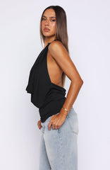 Caught You Looking Halter Top Black