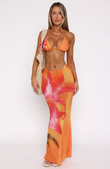 Luminous Maxi Skirt Sunset Floral