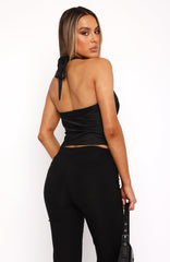 Softer Side Two Piece Halter Top Black