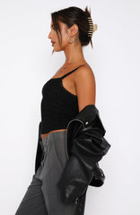 After Midnight Lace Trim Cami Black