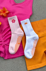 Bright Side Grip Socks 2 Pack Mango & Pink
