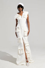 DON'T MESS WITH ME COLLARED MAXI DRESS