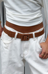 Eloise Belt Tan Croc