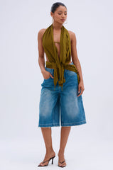 LITERAL PERFECTION BLUE DENIM BERMUDA SHORTS