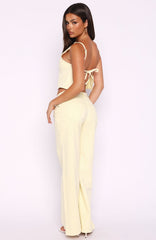 Kalaya Mid Rise Wide Leg Jeans Lemon Wash