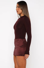The Best Intentions Long Sleeve Mini Dress Burgundy