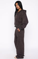 Hiding Away Wide Leg Sweatpants Dark Camo