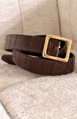 Elvio Belt Chocolate Croc