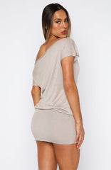 Following My Instincts Mini Dress Champagne