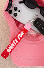 Standing Out Strap Keychain Red Hearts