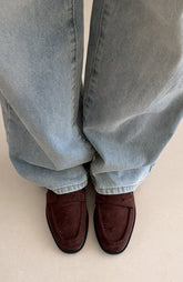 Judson Loafers Chocolate Faux Suede