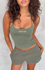 Test Drive Halter Top Khaki