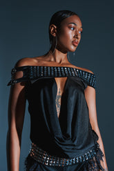 VENUS STUDDED OFF-THE-SHOULDER TOP