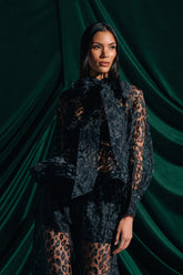 CHEETAH SISTA TIE FRONT BLOUSE