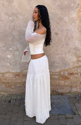 Keep It Loud Maxi Skirt White