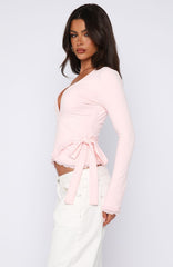 Cater To You Long Sleeve Top Baby Pink