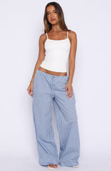 The Sweetest Love Drawstring Pants Blue/Navy Stripe