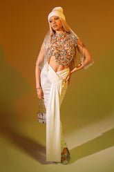ALL OF THE GLAMOUR SLINKY MAXI SKIRT IN WHITE
