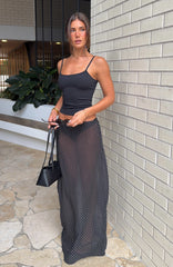 Sunday Strolls Maxi Skirt Black/White Polka Dot