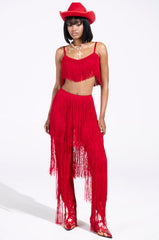 OH SO FRINGE PANTS IN RED
