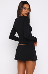 Hard To Please Low Rise Mini Skort Black