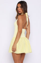 She's Untouchable Halter Neck Mini Dress Lemon