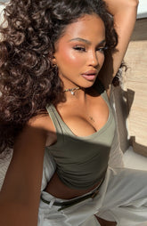 Chill Vibes Tank Top Khaki