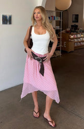 Static Soul Midi Skirt Pink Polka Dot