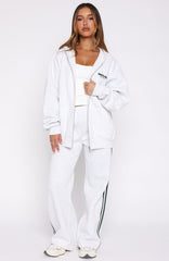 Lucky Thirteen Charise Zip Front Hoodie Grey Marle