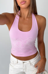 Honey Hustle Halter Top Pink