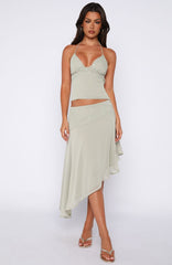 Hidden Grace Midi Skirt Sage