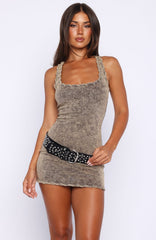 Music Under Star Mini Dress Sand