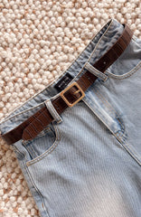 Elvio Belt Chocolate Croc