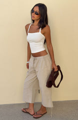 Date Me Capri Cargo Pants Stone