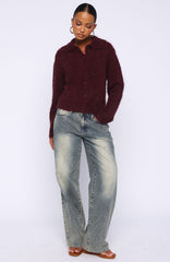 Chill Luxe Knit Cardigan Merlot