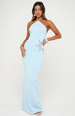 Sunflare Knit Maxi Dress Ice Blue