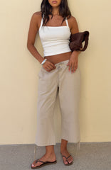 Date Me Capri Cargo Pants Stone