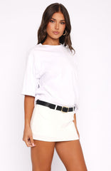 Selfish Behaviour Low Rise Mini Skort White