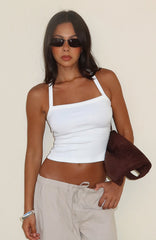 A Minute Later Ribbed Top White