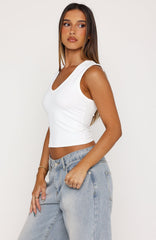 All Around You V Neck Top White