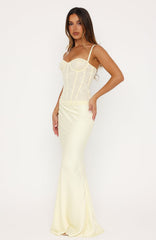 Forever Starts Now Maxi Skirt Lemon