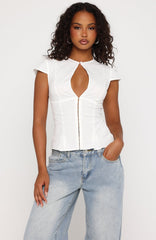 Another Chance Cutout Top White