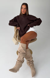 Apres Ski With Me Knit Sweater Chocolate