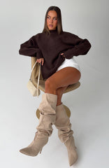 Apres Ski With Me Knit Sweater Chocolate
