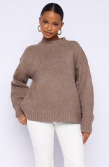 Apres Ski With Me Knit Sweater Taupe