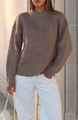 Apres Ski With Me Knit Sweater Taupe