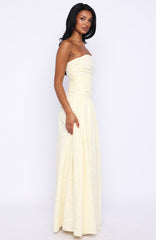 Bittersweet Babe Strapless Broderie Maxi Dress Butter