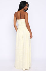 Bittersweet Babe Strapless Broderie Maxi Dress Butter
