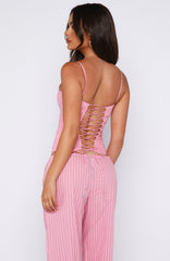 Born To Glow Bustier Pink Stripe