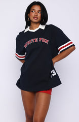 Break It Up Oversized Jersey Navy